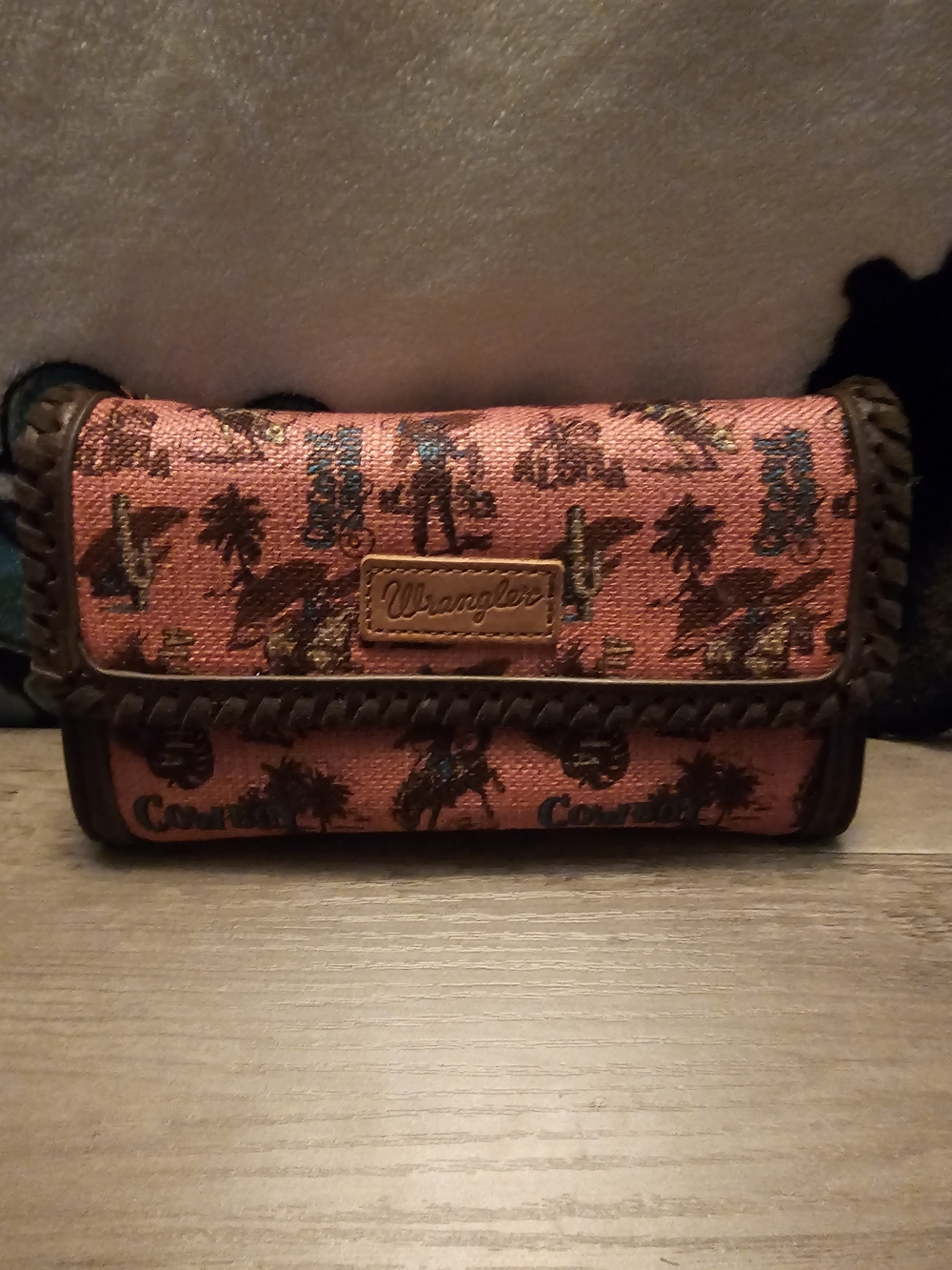 Wrangler Western Print Wallet - Coral
